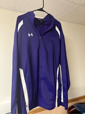 Under Armour Purple and White Men's Full-Zip Windbreaker